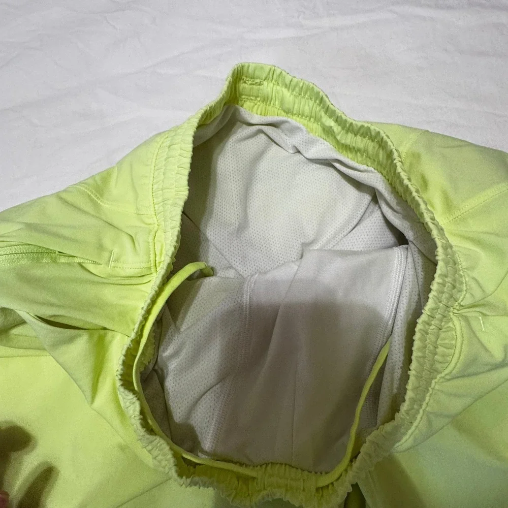 Lululemon Pace Breaker Lined Short 7 Mens Small Neon Yellow Running Athletic